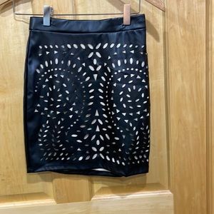 Gracie black pleather cutout skirt size S